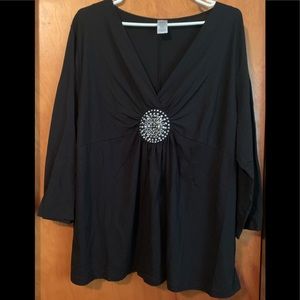 Women’s Black Plus Sz.2x Blouse